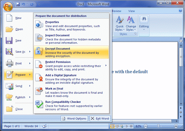 encrypt word document