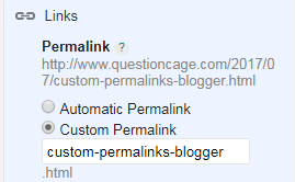 custom permalink in blogger