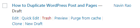 Wordpress post duplicate editor
