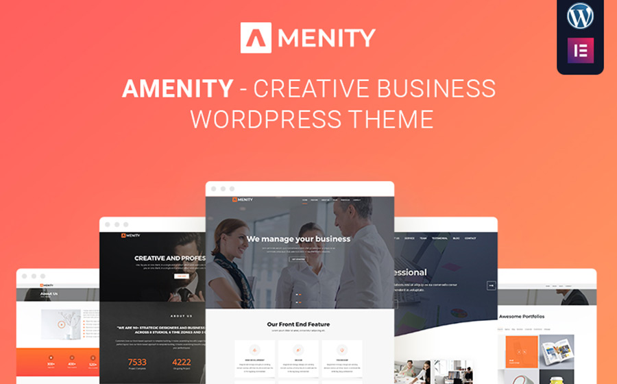 Amenity – Business One Page WordPress Theme