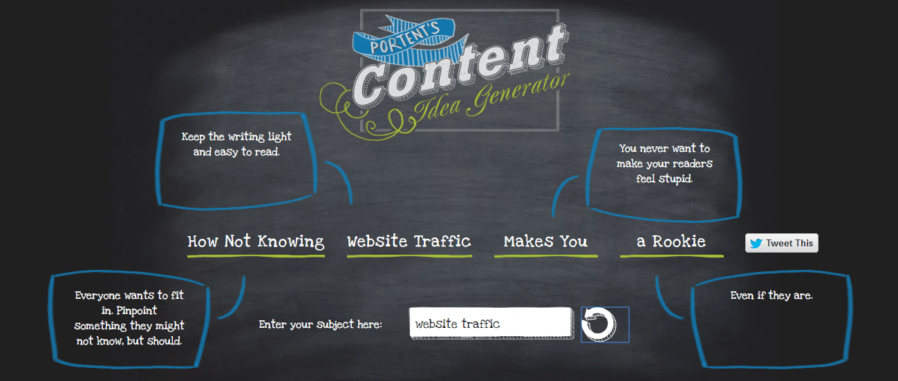 Portent Content Idea Generators