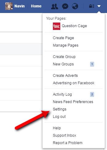 facebook settings