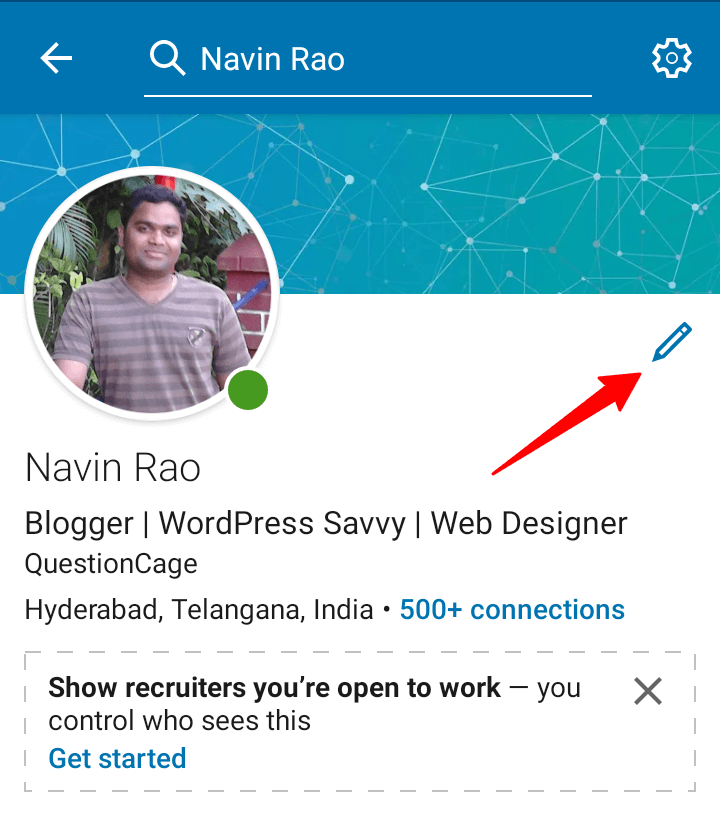 linkedin edit profile