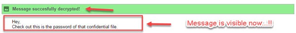 message successfully decrypted