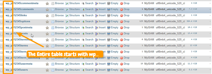 wp table prefix